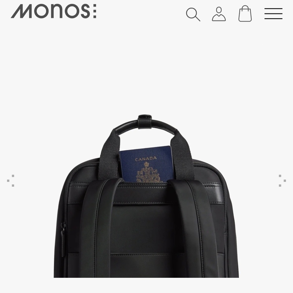 Monos Metro Backpack With Classic Kit And Metro Folio Kit In Black Nylon - Picture 3 of 16